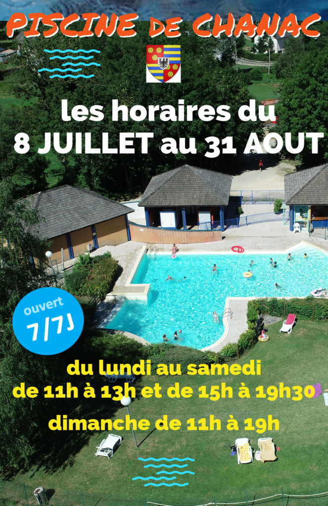 La piscine sera ouverte 7/7 jours du 8 juillet au 31 août